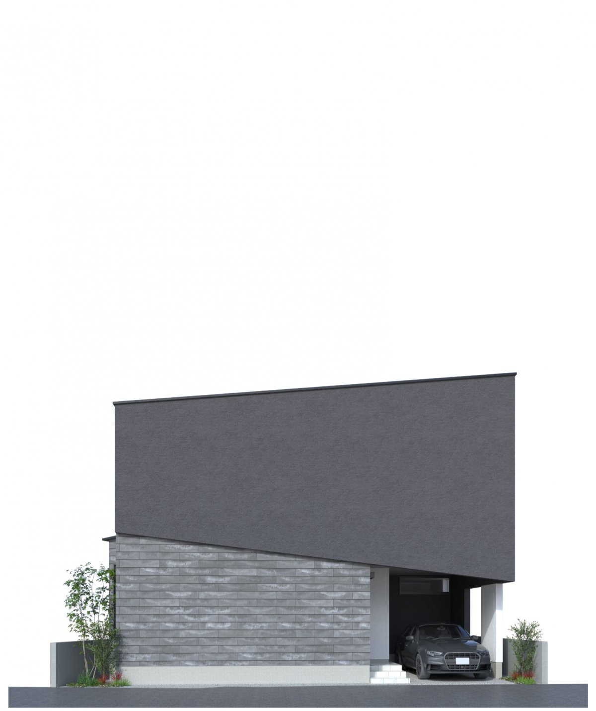 モダンな質感と耐久性を両立した、素材で魅せるスタイリッシュな外観