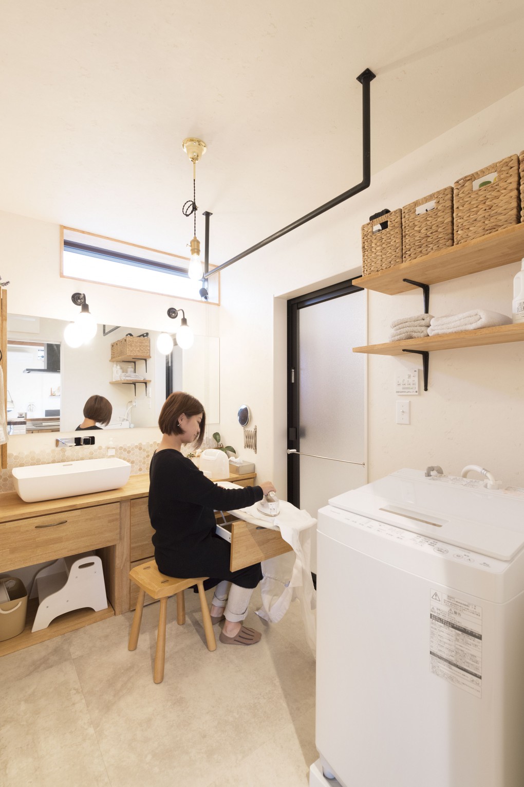 工夫がいっぱい！造作の洗面脱衣室